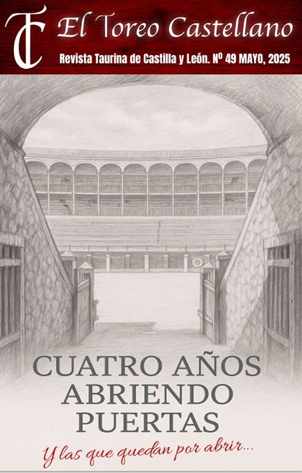 MAYO 1 Portada de la revista taurina de mayo 2025 de El Toreo Castellano, destacando actualidad, entrevistas y reportajes sobre tauromaquia en Castilla y León.