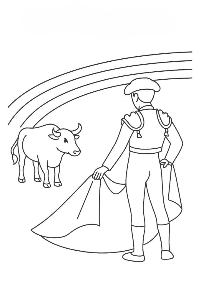 DESCARGABLES INFANTILES 1 TORO Y TORERO EN LA PLAZA JPG EL TOREO CASTELLANO