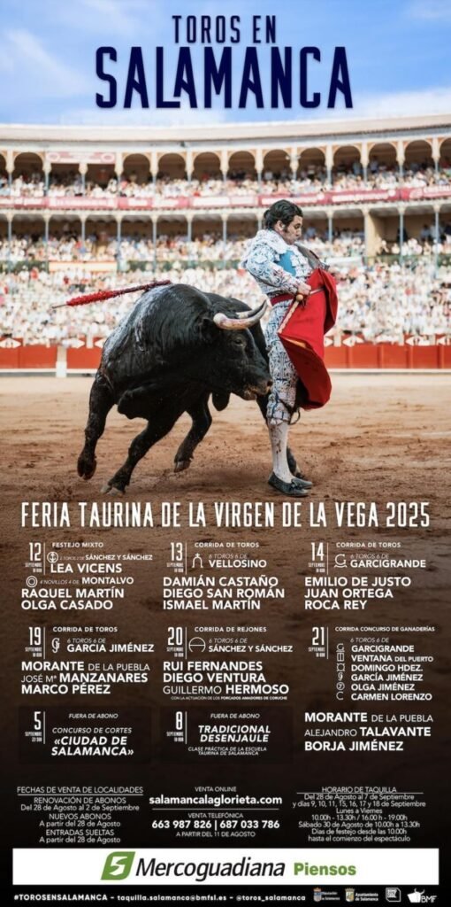 Salamanca: luces y sombras en los carteles de su feria 8 carteles de salamanca 2025.Toreros salmantinos en la Feria de Salamanca 2025